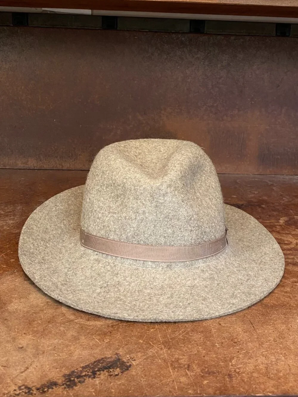 1980s Banana Republic Mill Valley California Safari Fedora Hat Wool Felt
